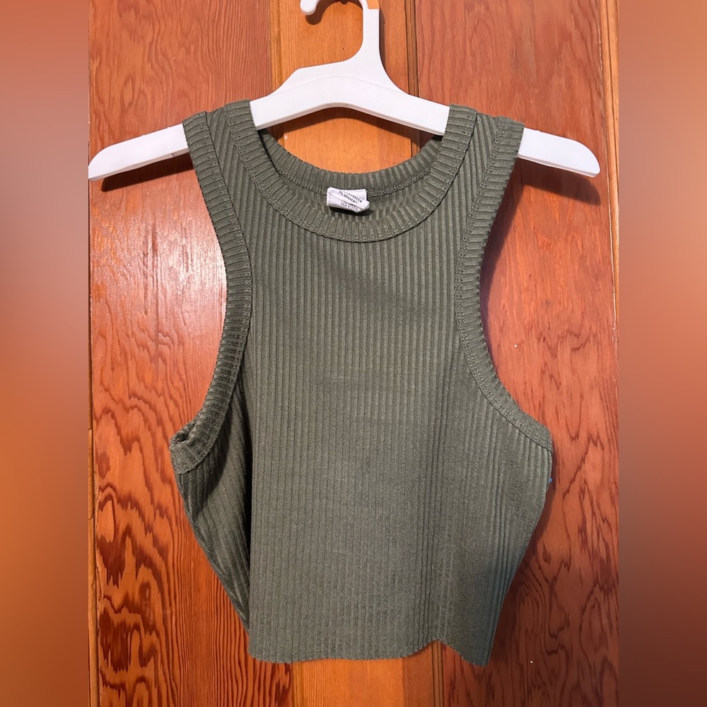 Forest Green Ribbed Tank Top